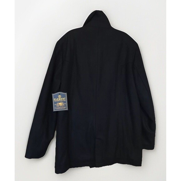 NEW RARE Element Wolfeboro Collection Double Breasted Wool Pea Coat Black Sz L - Picture 2 of 15